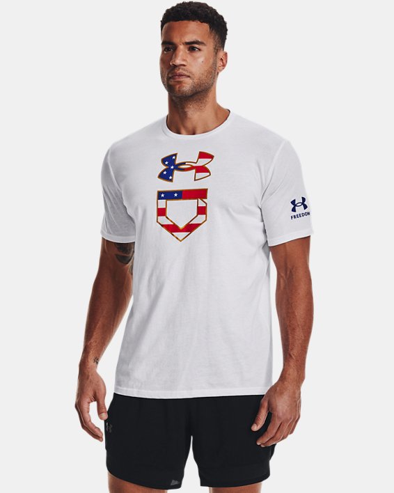 Men's UA Baseball USA Logo Short Sleeve, White, pdpMainDesktop image number 0